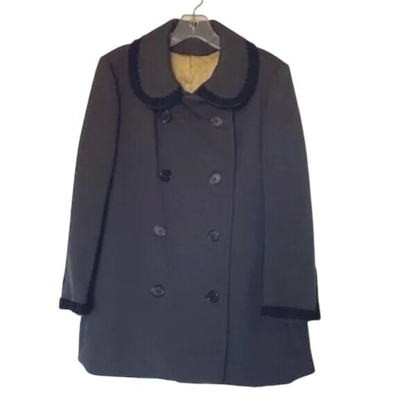 VINTAGE 60s Forstmann German Wool Gray Pea Coat Medium/Large - Picture 1 of 14